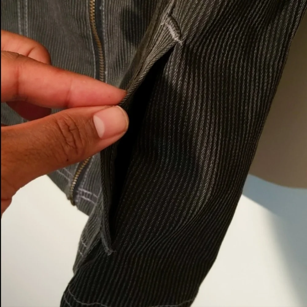 San Francisco| Grey Corduroy Short Button Jacket - Picture 7 of 10